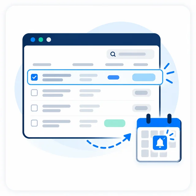 Concept illustration of supplier follow-up reminders